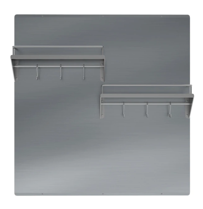 Ancona PBS-1238 30 in. Stainless Backsplash with two-tiered shelf and rack