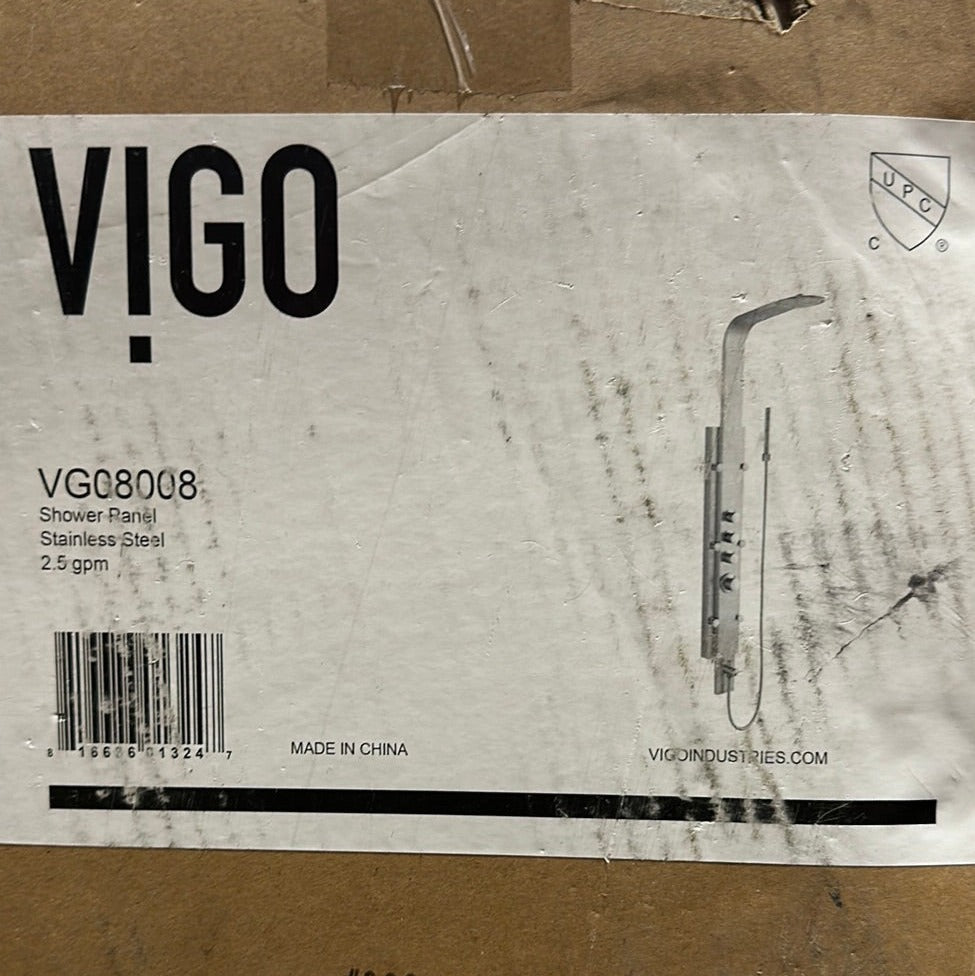 Vigo VG08008 Mateo Thermostatic Shower Panel - Stainless Steel