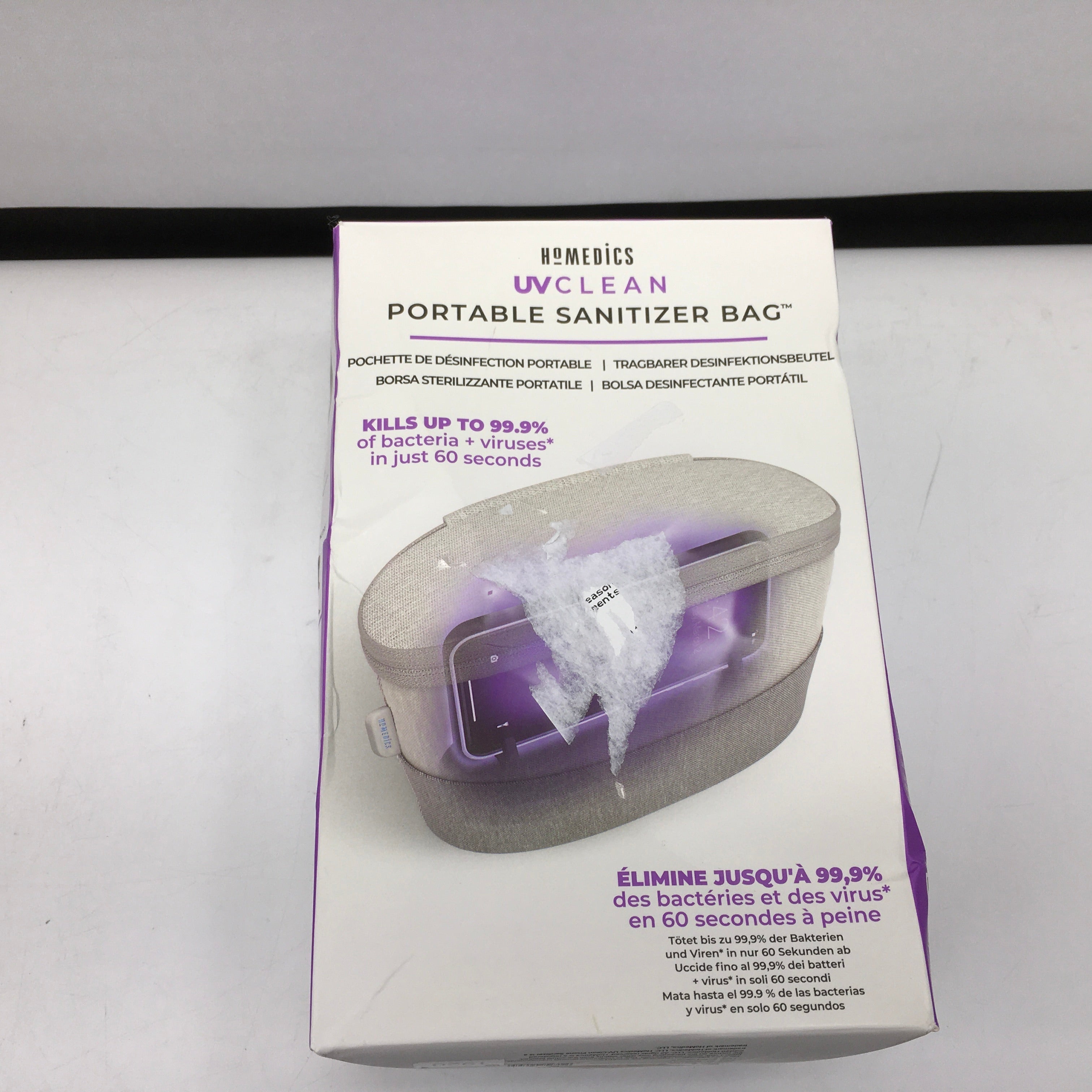 HoMedics UV-CLEAN Portable Sanitizer Bag - Grey