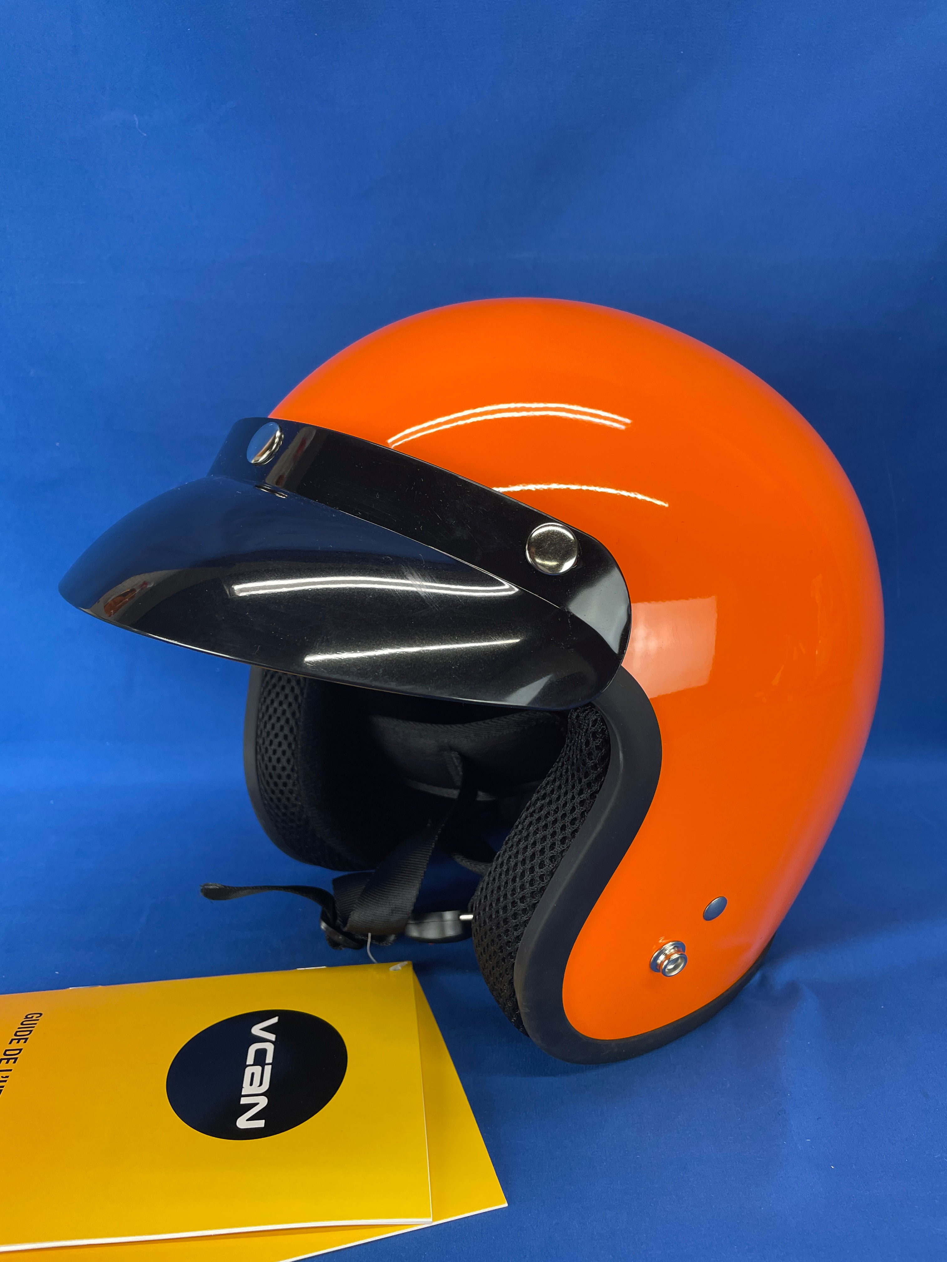 VCAN Hunter Open Face ATV Hunting Helmet, Orange (Size XL)