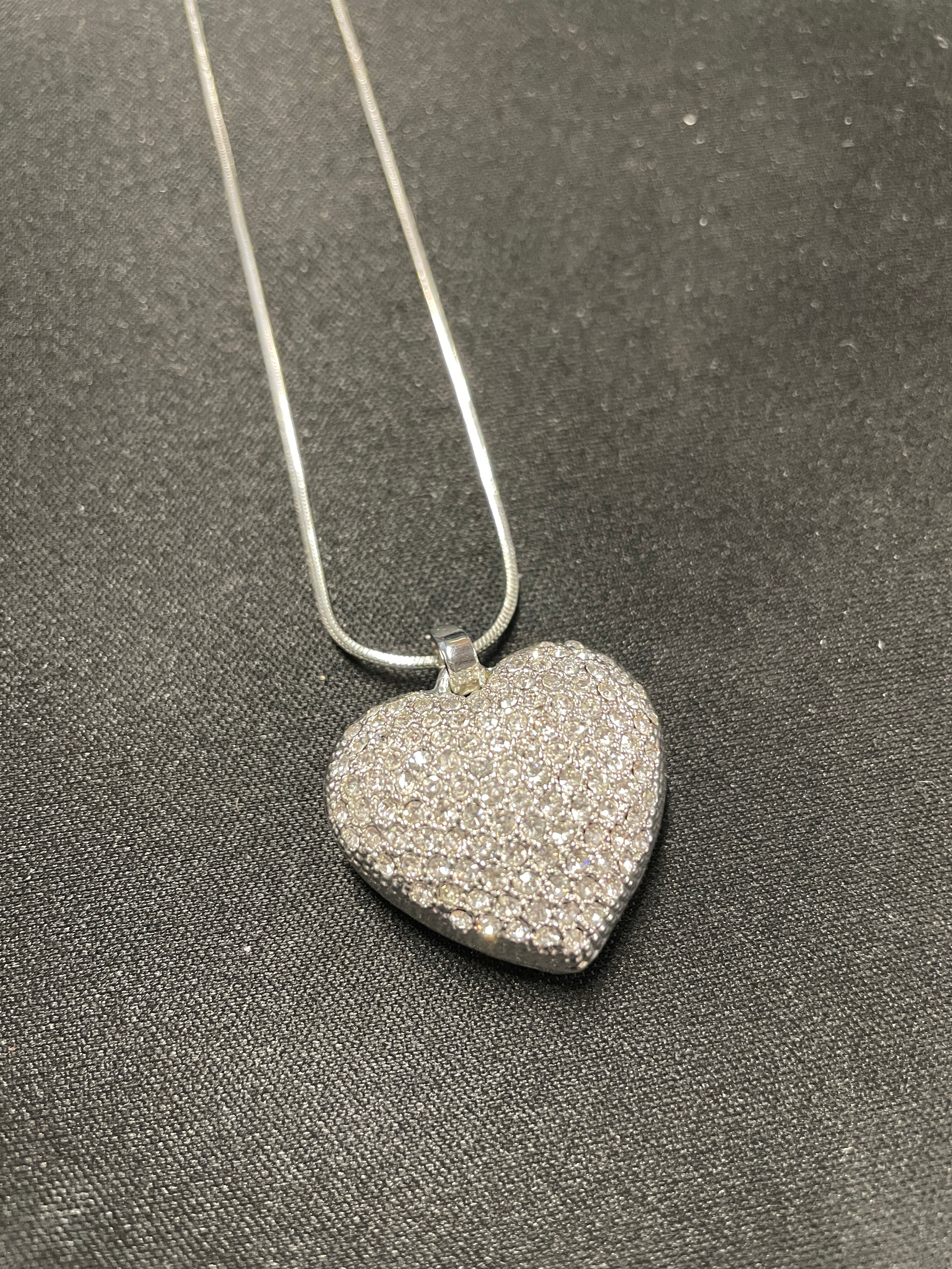 Swarovski Crystal Heart Pendant In Sterling Silver