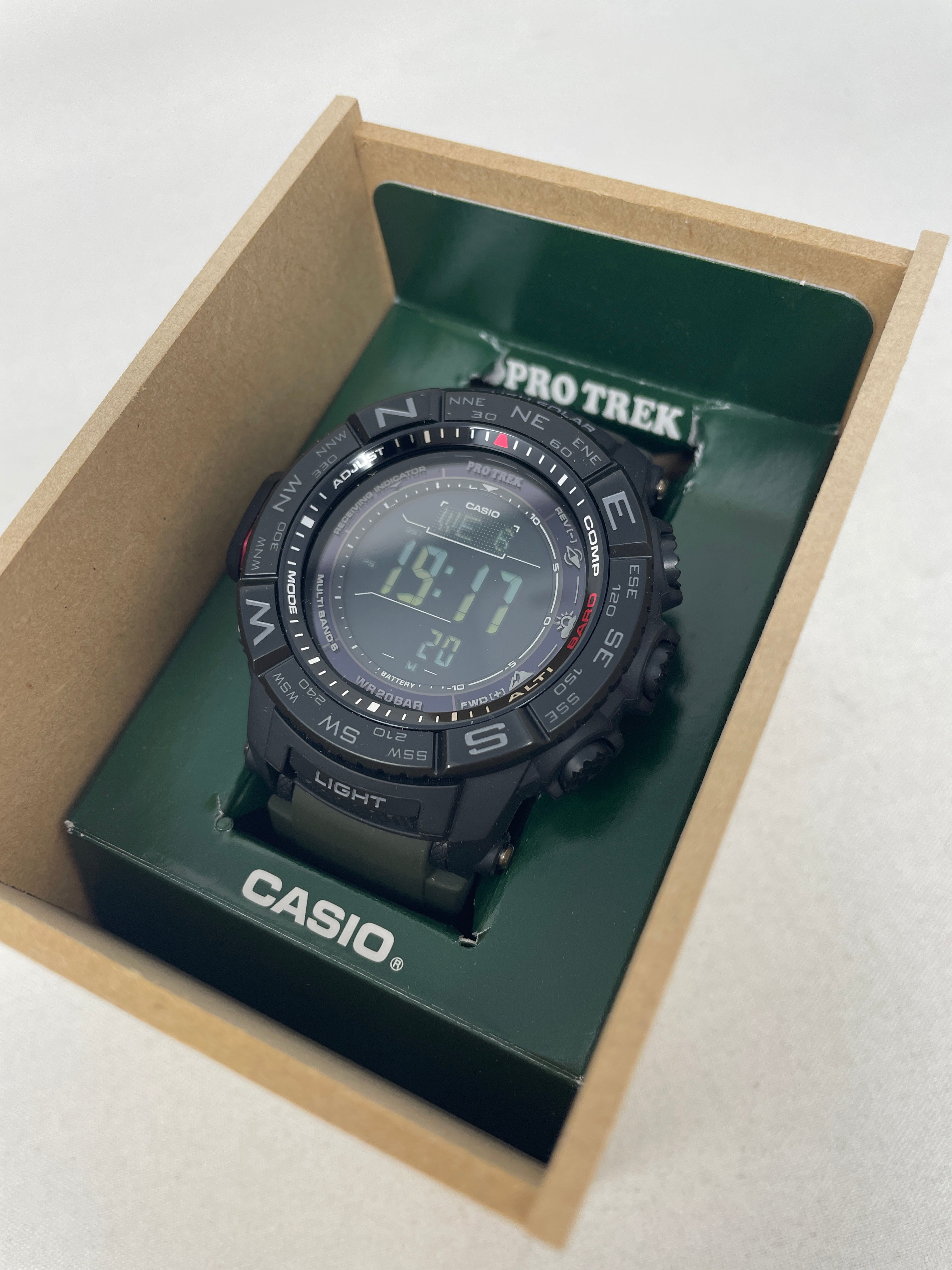 Casio PRO TREK Tough Solar Powered and Stainless Steel Watch - Green (PRW3510Y-8)