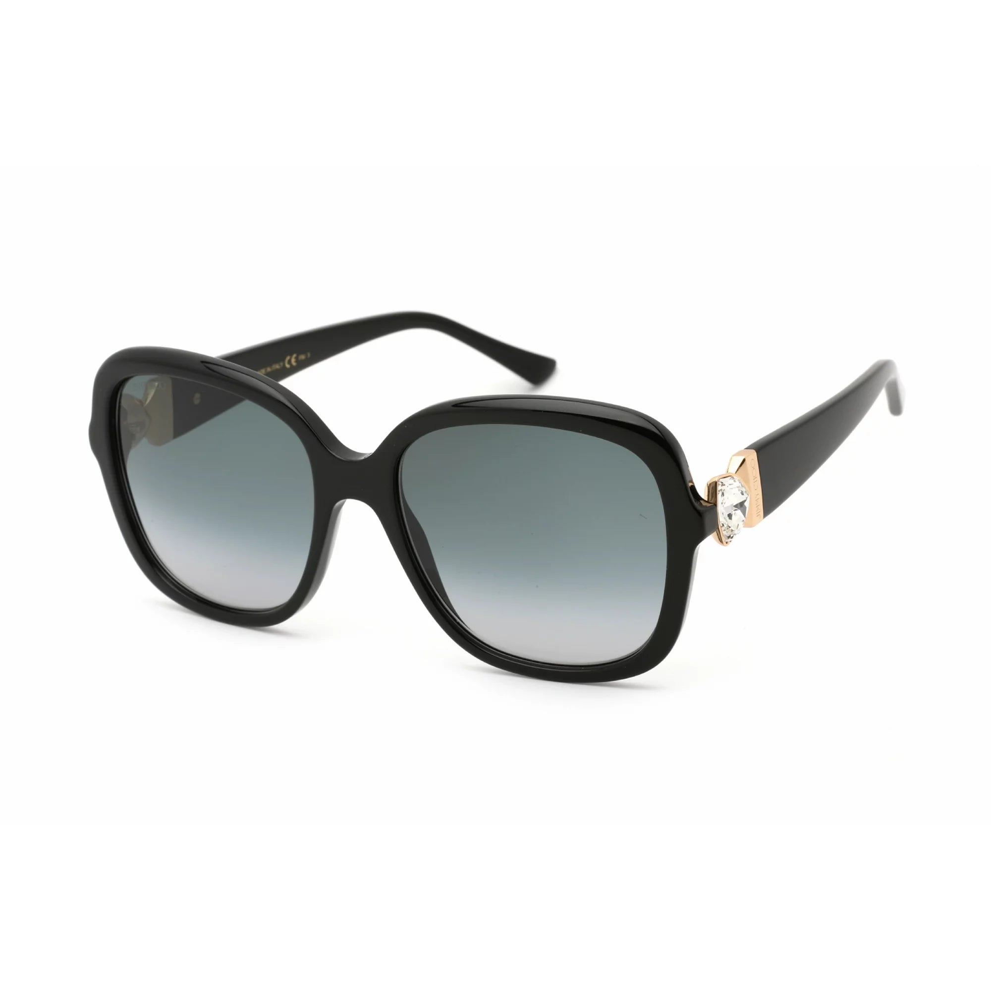 Jimmy Choo SADIE/S 0807 Women's Black Square Frame Sunglasses