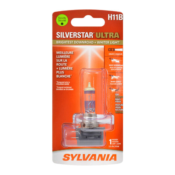SYLVANIA H11B SilverStar ULTRA Halogen Headlight Bulb, White Light (1-pack)