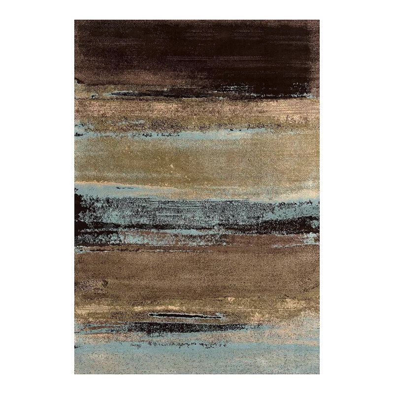 Art Carpet Aden Collection Faded Lines Rug, Brown Blue, 7ft6in x 10ft6in