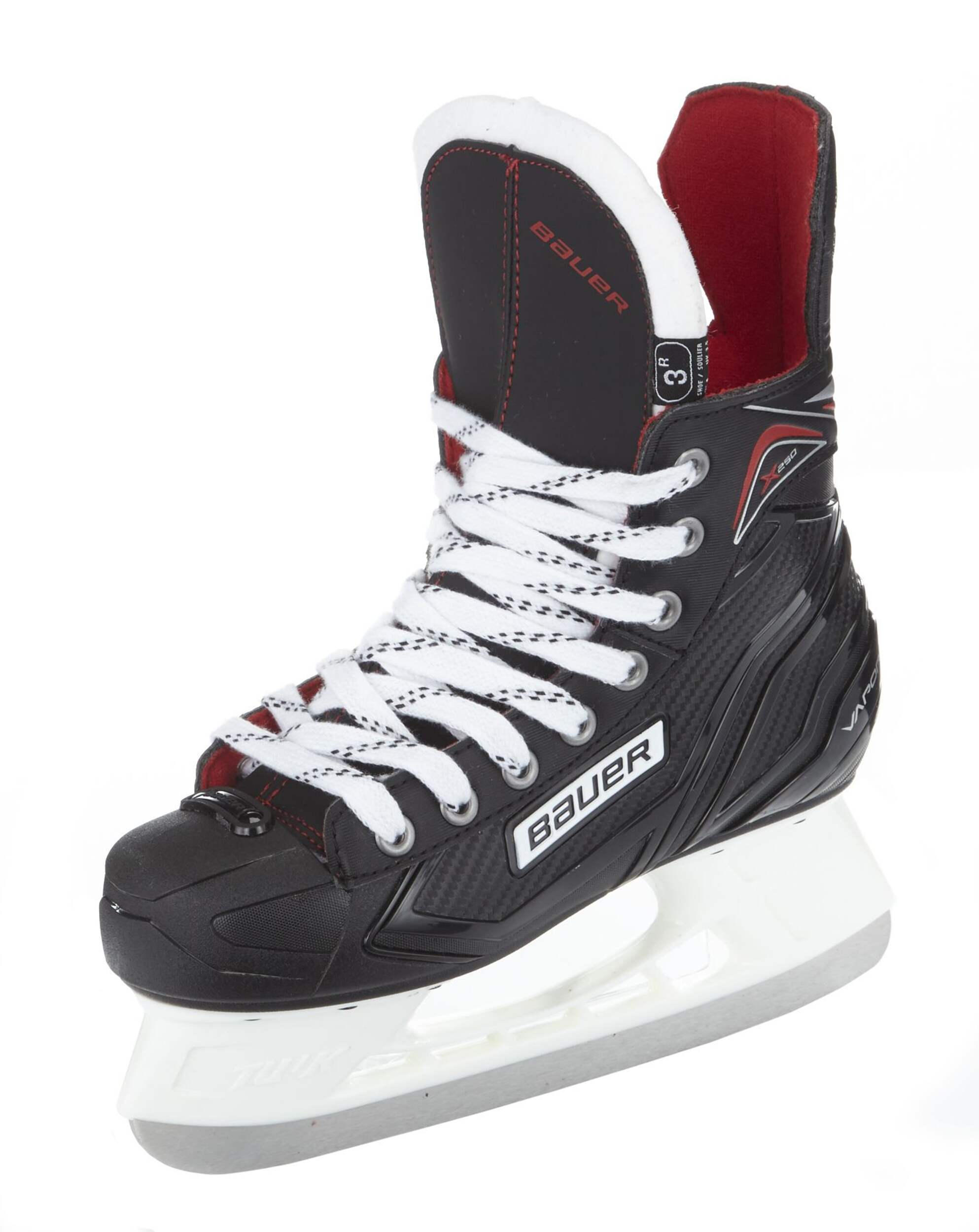 BAUER Vapor X250 Junior Hockey Skates - Black/Red (Size US 4)