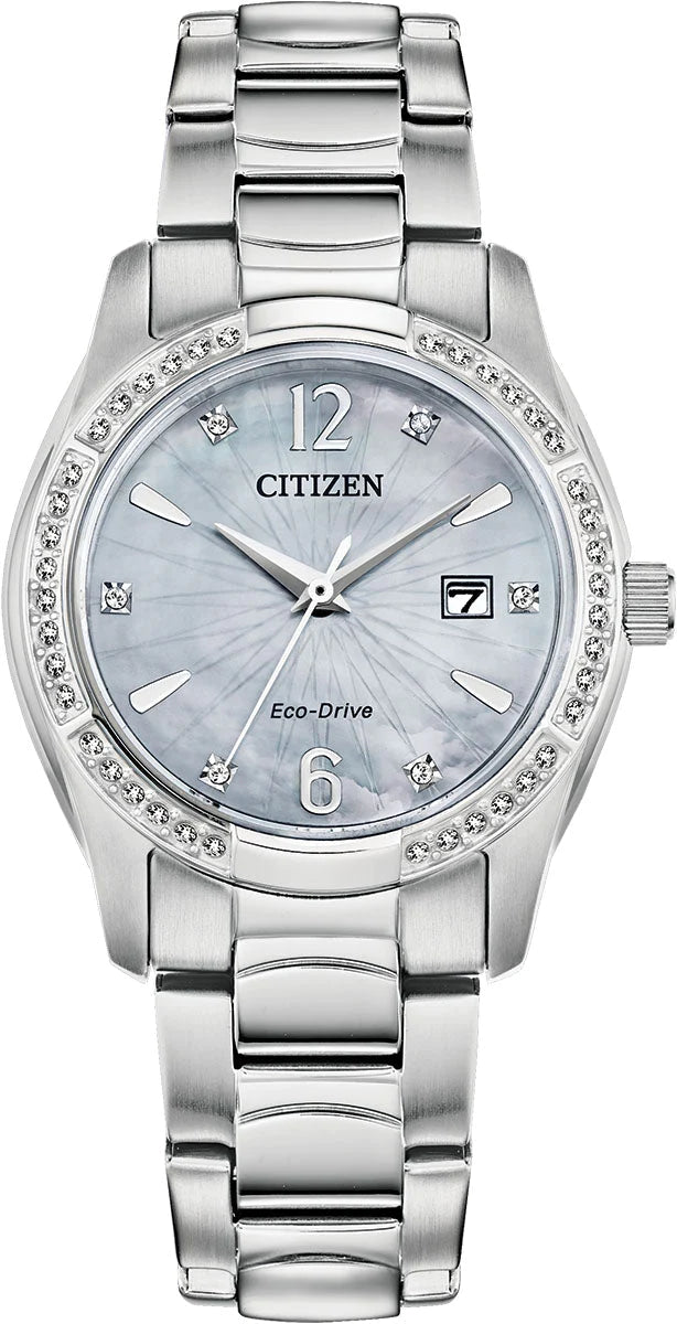 Citizen Women s Eco Drive Stainless Steel Crystal Accent Watch EW2570 58N