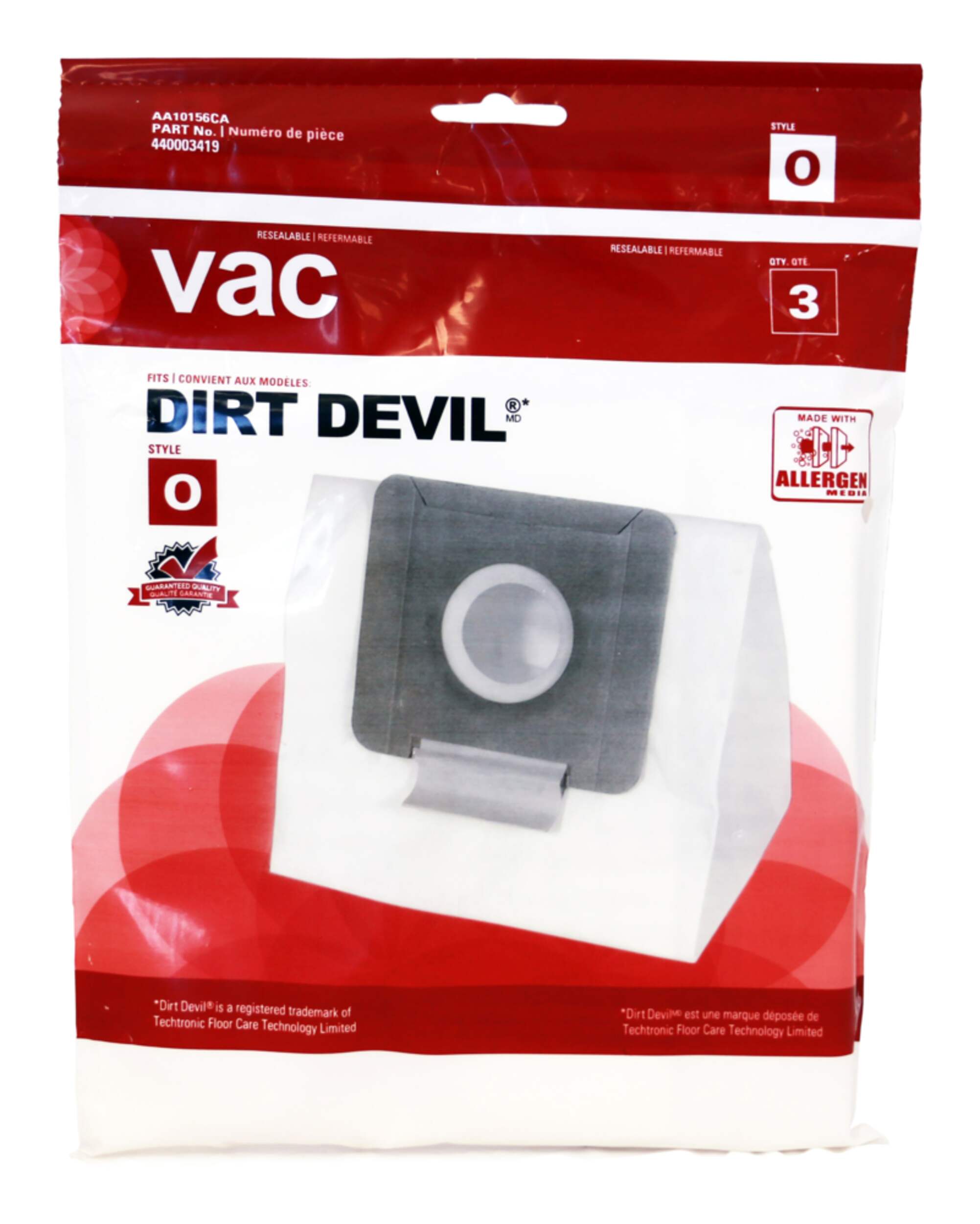 VAC Dirt Devil Type O Replacement Allergen Vacuum Cleaner Bags (3-pack)