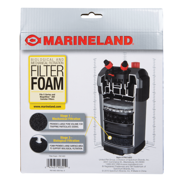 MARINELAND Biological and Mechanical Aquarium Filtration Filter Foam, Rite-Size T (pack of 2)