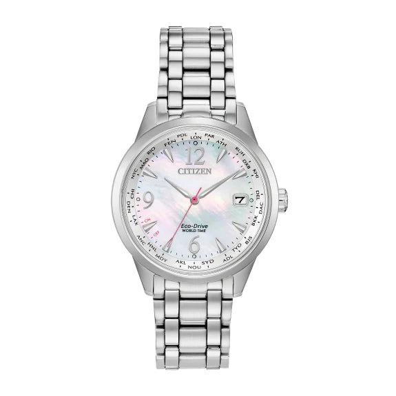 Citizen World Time Perpetual Ladies Eco Drive Stainless Steel