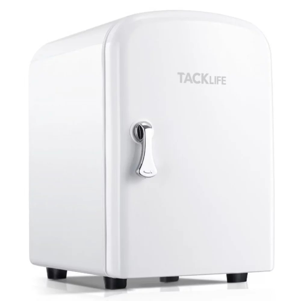 TACKLIFE Mini Fridge 4-Liter AC/DC Energy Saving Cooler And Warmer Refrigerator, Portable Personal Fridge For Office, Car, Bedroom, 100% Freon-Free Great For Skincare, Fruit, Food, Medicine (White) 