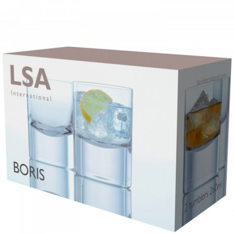 LSA Boris Tumbler 250ml Clear, Set of 2