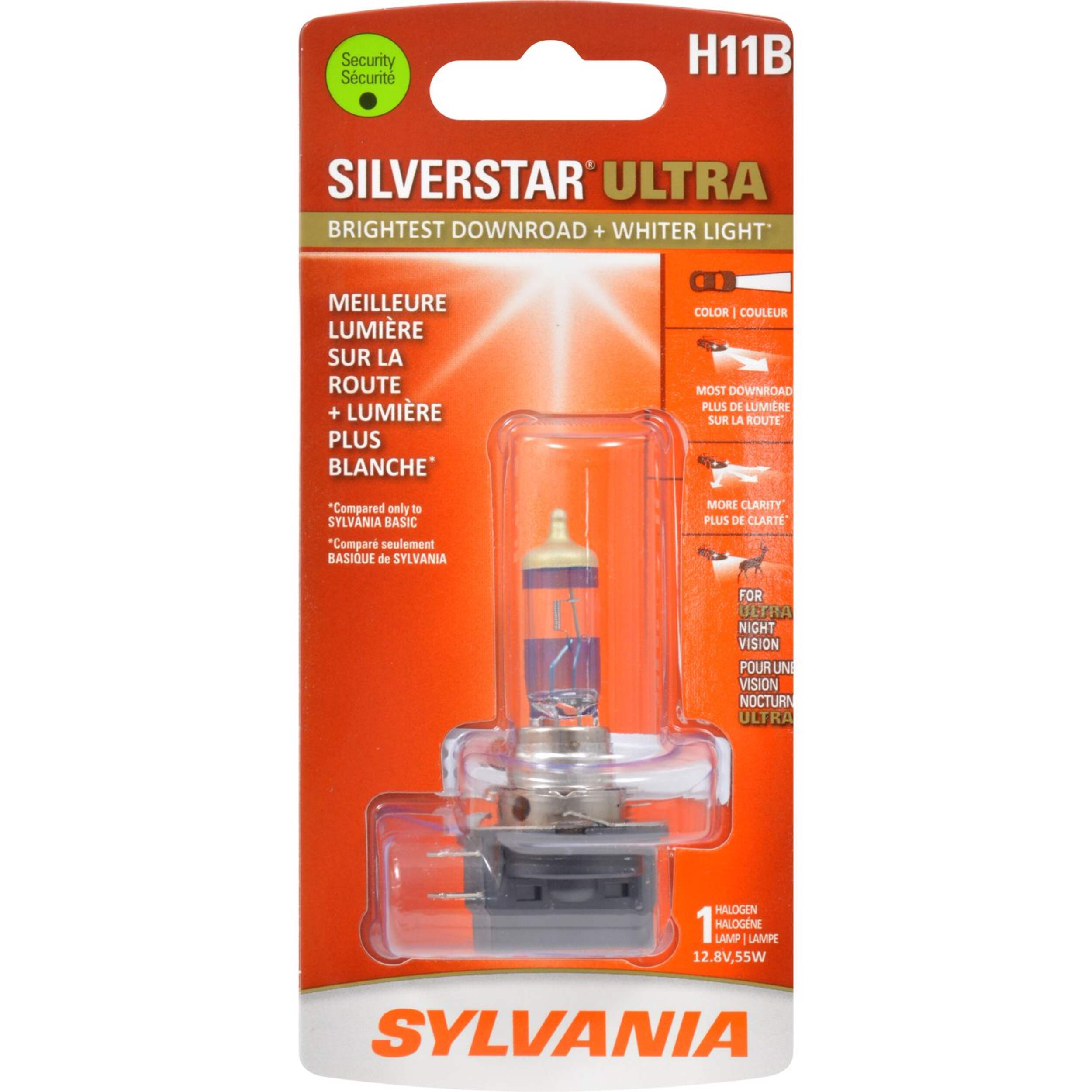 SYLVANIA H11 SilverStar ULTRA Halogen Headlight Bulb, White Light (1-pack)