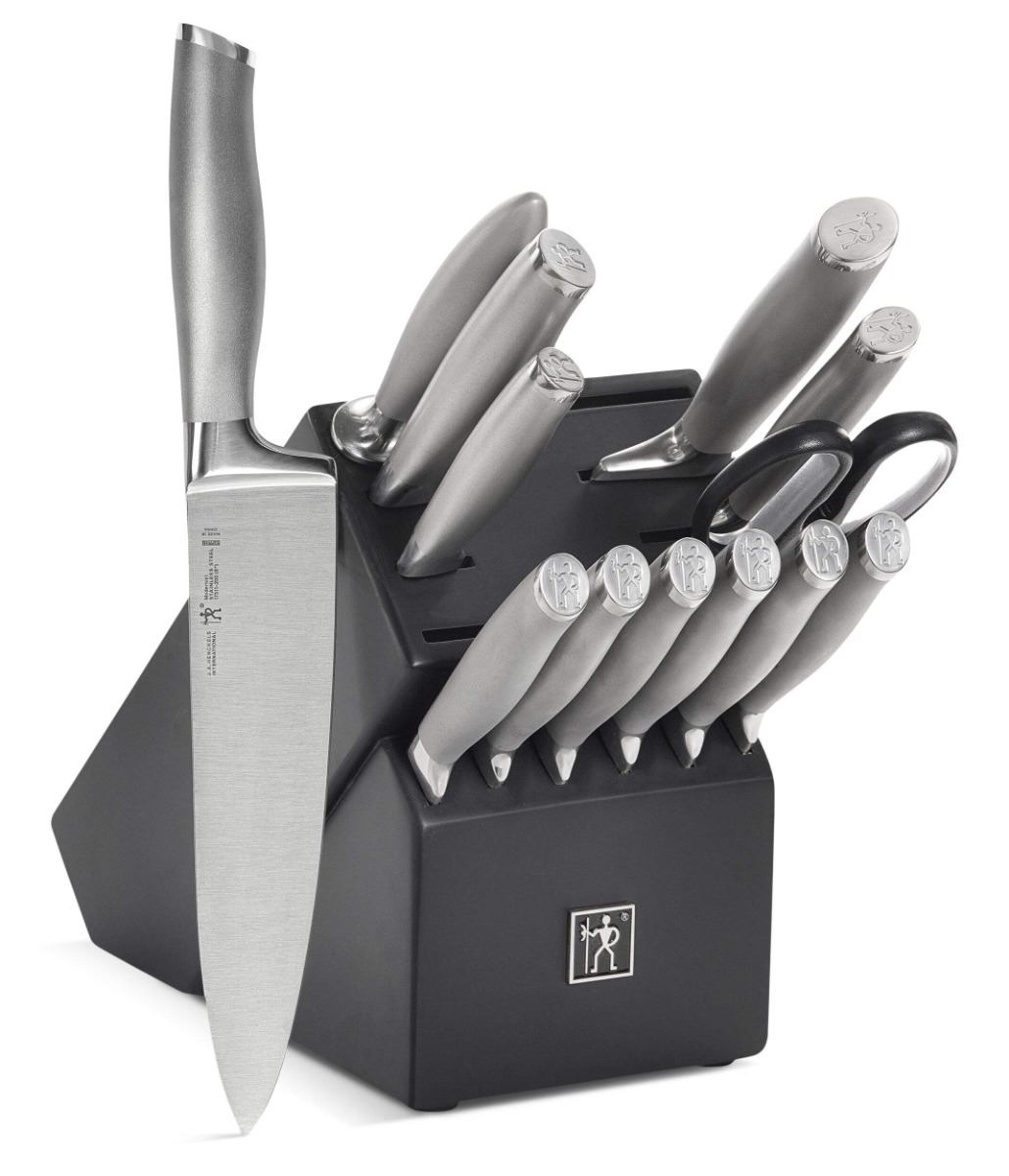 Henckels Stainless Steel Modernist Knife Block Set, Ergonomic Grip, 14-pc