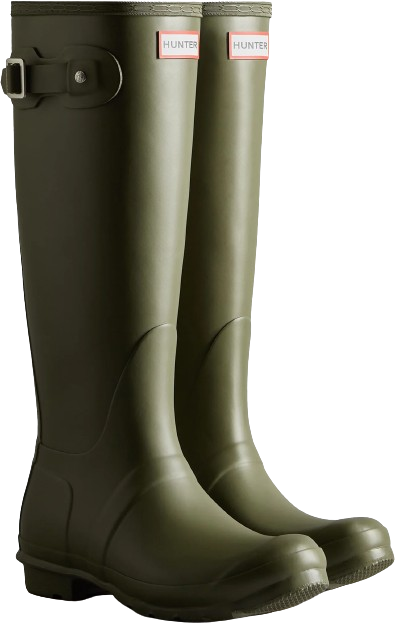 HUNTER Women's Original Tall Rain Boots - Dark Olive (US 7)
