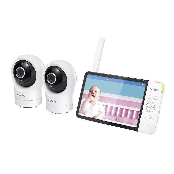 VTech 2 Camera WiFi Monitor with 7" Display and 360-Degree Pan & Tilt HD Camera