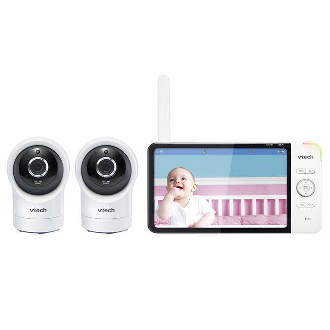 VTech 2 Camera WiFi Monitor with 7" Display and 360-Degree Pan & Tilt HD Camera