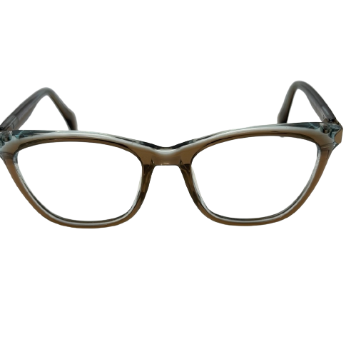 EasyClip EC519 - Glasses Frame - Brown Crystal & Light Blue Crystal & Gold