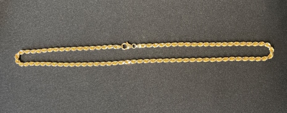 14K  18" Yellow Gold Rope Chain