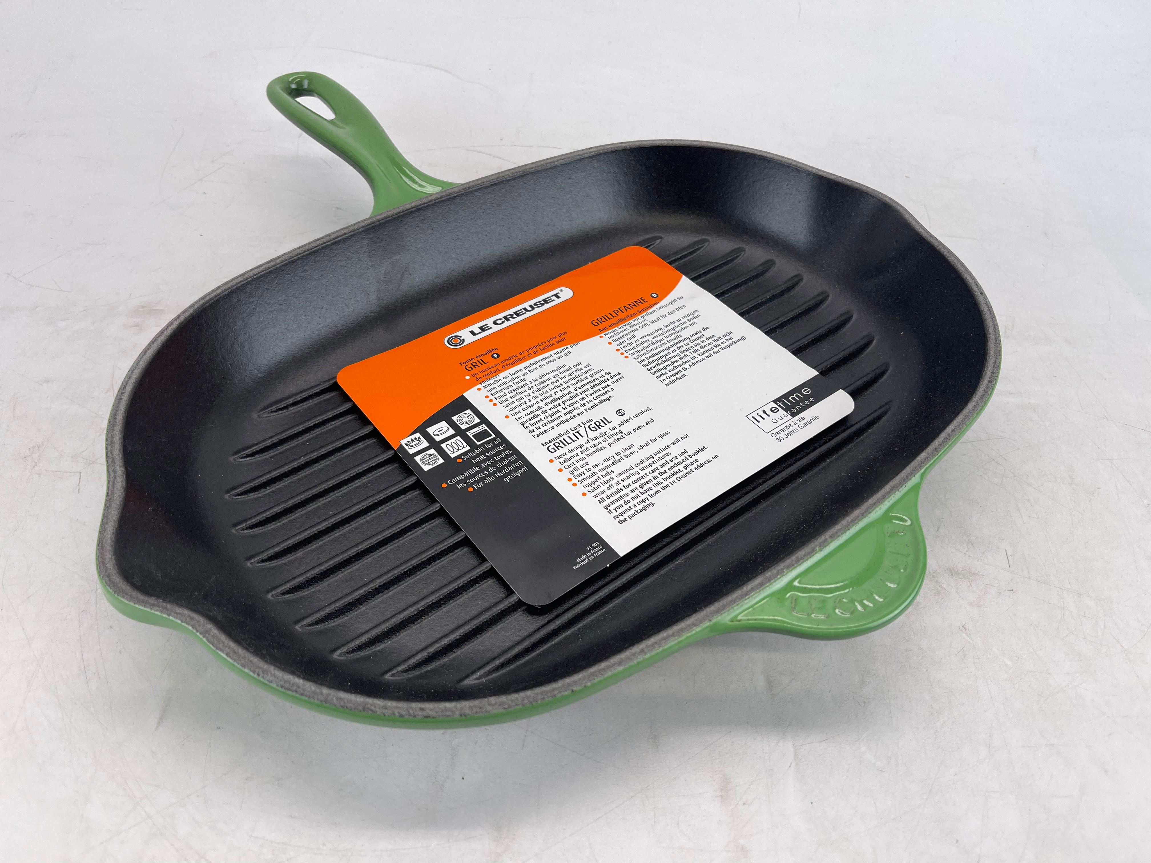 Le Creuset Cast Iron Oval Grillit 32cm 12.5in, Green