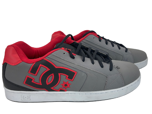 DC Shoes Net Mens Grey Black Skate Sneakers Size USM 17