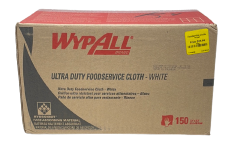 WypAll Foodservice Cloths White Cloths, 1 Box, 150 Sheets