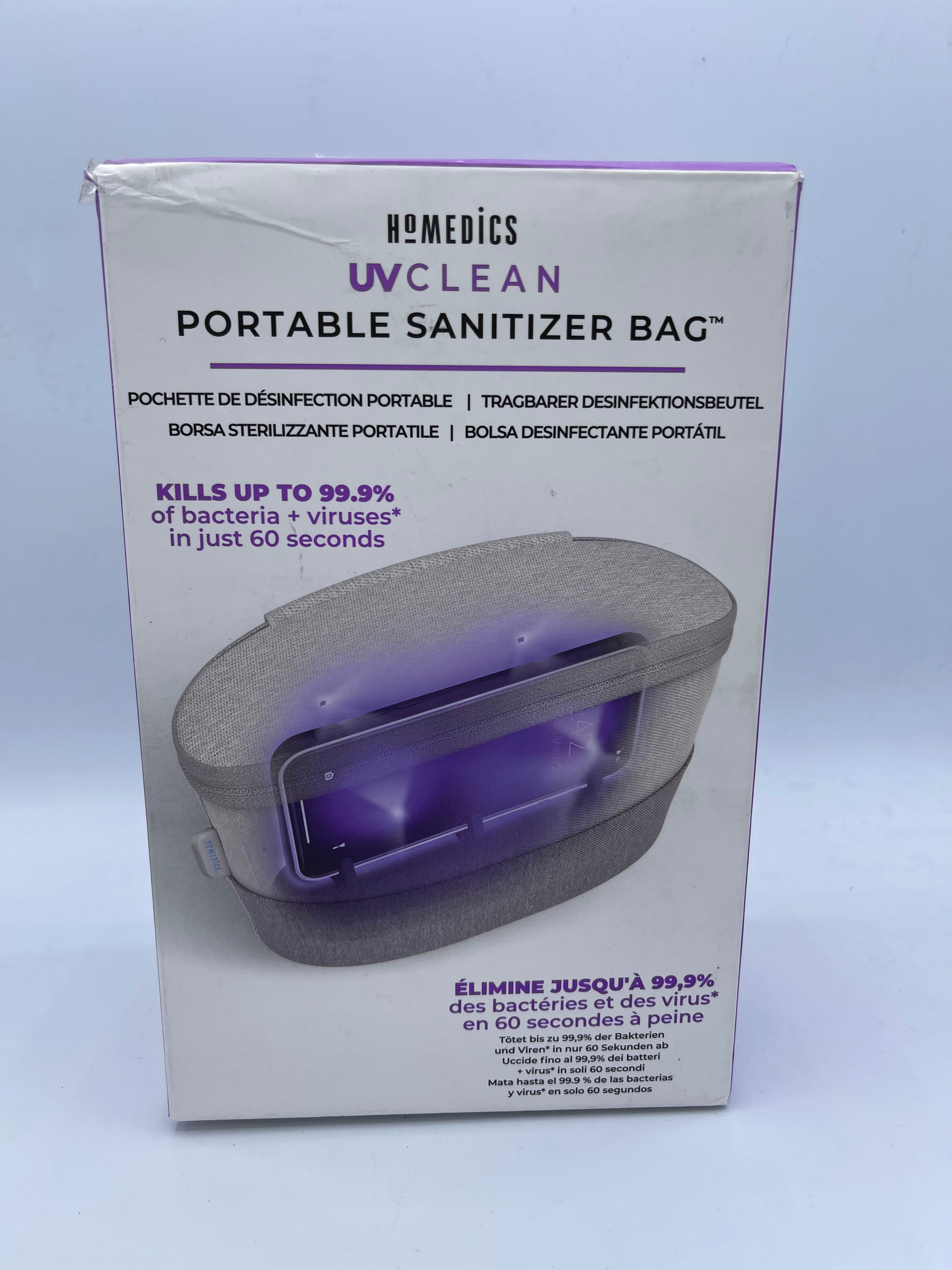 HoMedics UV-CLEAN Portable Sanitizer Bag - Grey