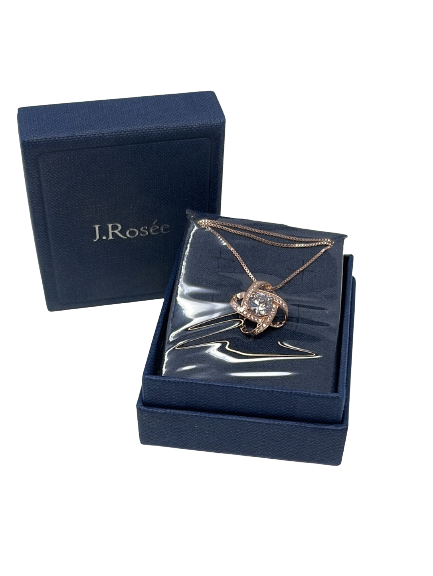 JRosee  Swarovski Elements 925 Sterling Silver Pendant Necklace - Rose Gold