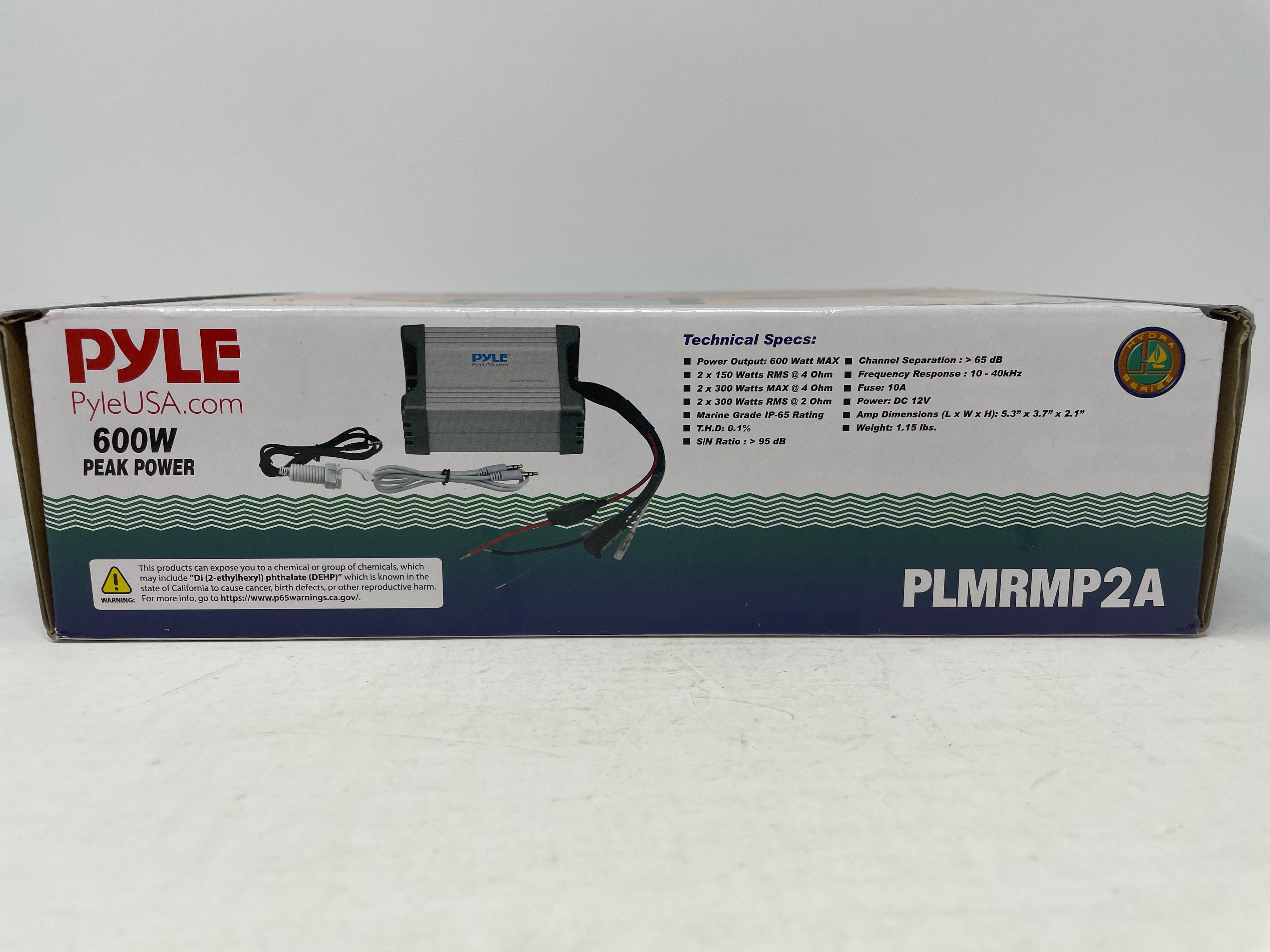 Pyle PLMRMP2A Waterproof 600 W 2 Channel Marine Power Audio Amplifier for Boats