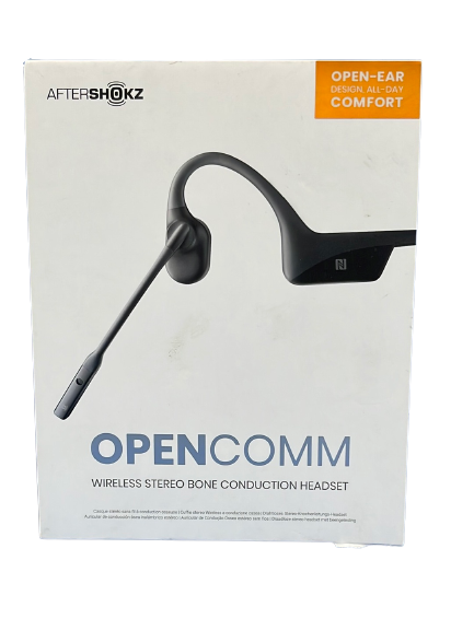 SHOKZ OpenComm Bone Conduction Stereo Bluetooth Headset with Mic - Slate Grey (ASC100SG)