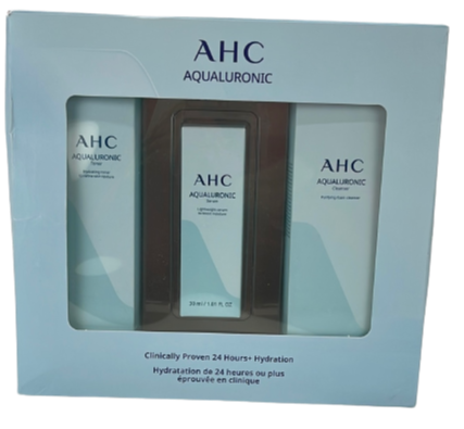 AHC Aqualuronic 3-Piece Beauty Set: Cleanser, Toner and Serum