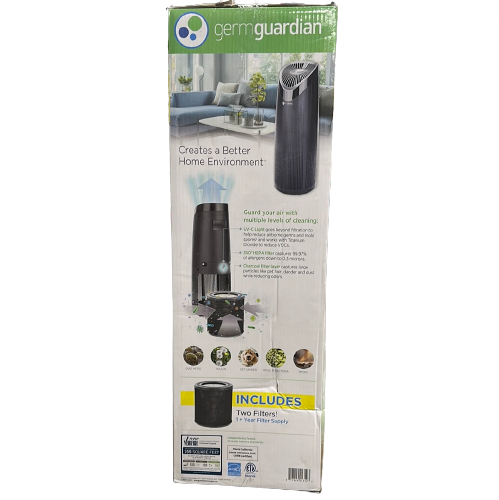 Germ Guardian 4-in-1 Air Purifier AC4625BFL - True HEPA Filtration & UV-C Light