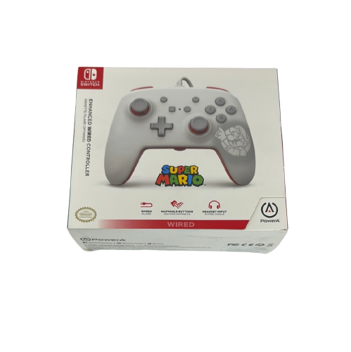 Enhanced Wired Controller for Nintendo Switch - Mario White