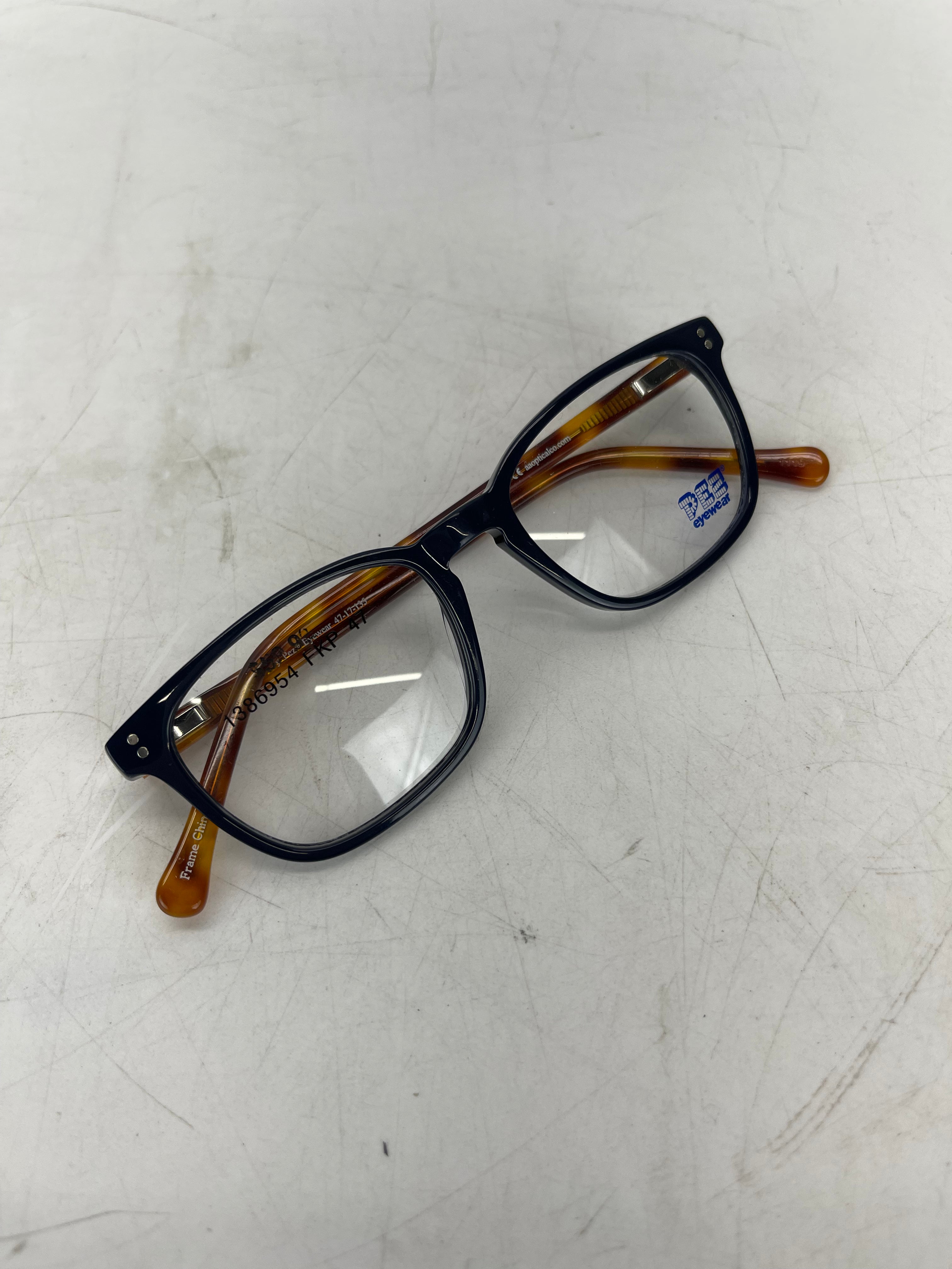 PEZ P12004 Childred Eyeglass Frames - Dark Blue/Brown Tortoise
