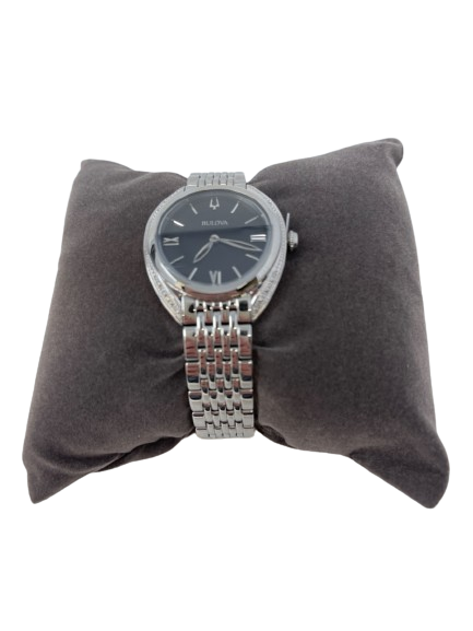 Bulova Women's Classic Diamond (1/10 ct. t.w.) Stainless Steel Bracelet Watch 30mm