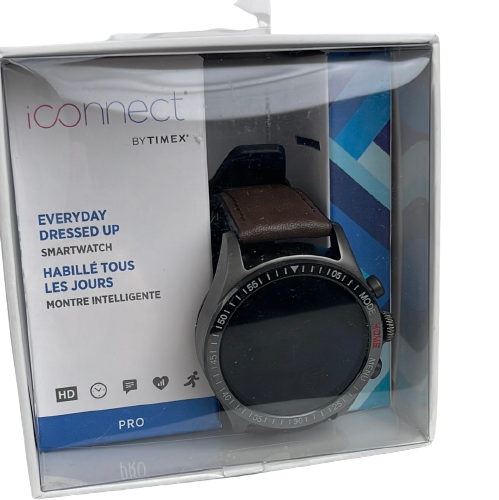 iConnect by Timex Pro TW2U32400 43mm Leather Strap Smartwatch