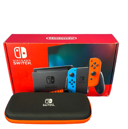 Nintendo Switch Console with Neon Blue and Red Joy-Con (Includes Carrying Case)