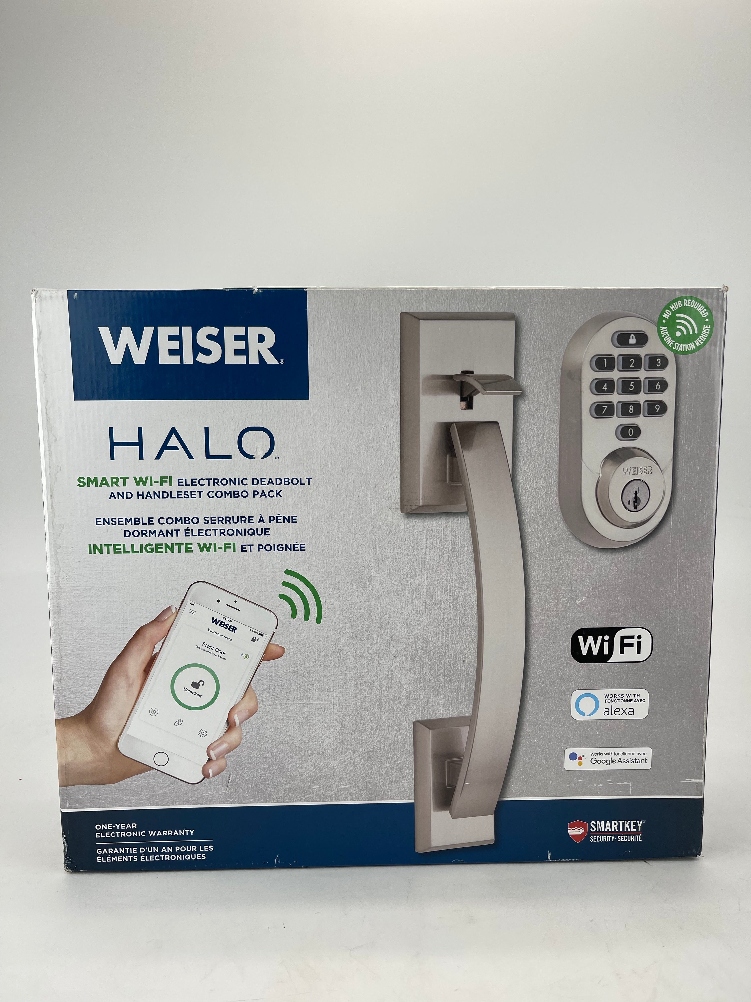 Weiser Halo Smart Wi-Fi Electronic Deadbolt and Handleset Combo Pack