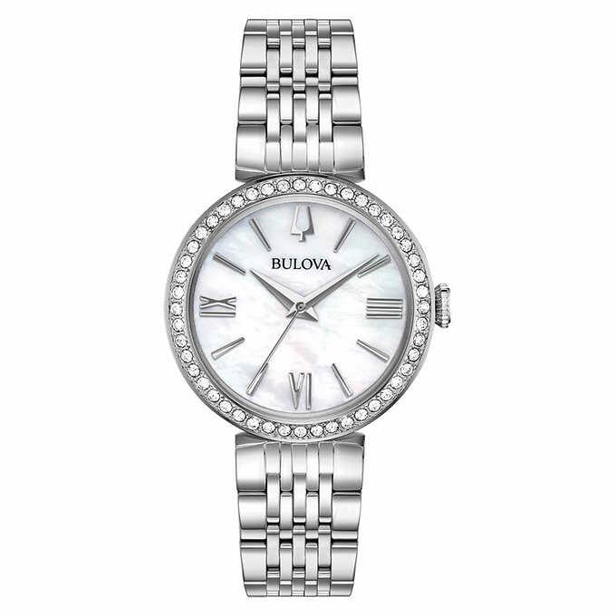 Bulova White Mother of Pearl Dial Ladies Watch