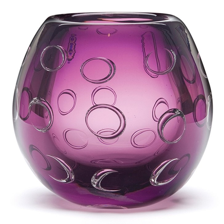 Purple Tulip Ring Handmade Glass Vase