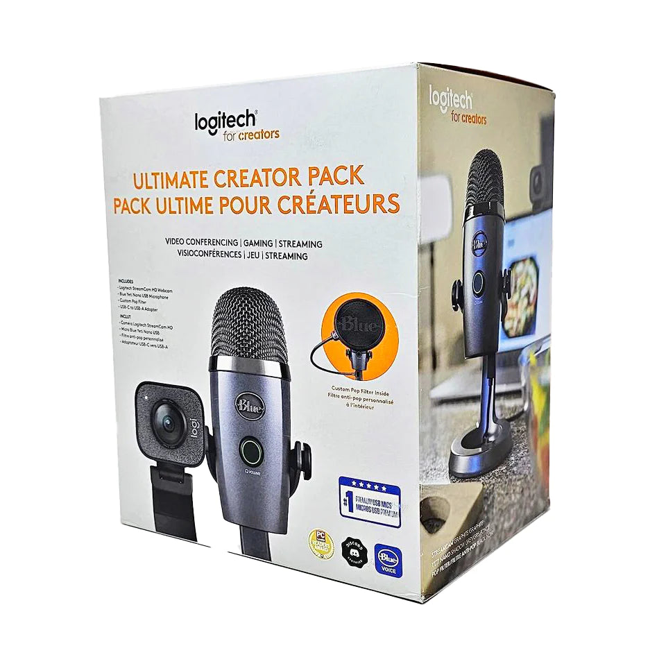 Logitech Ultimate Creator Pack - Streamcam 1080p HD and Yeti Nano Premium USB  Microphone