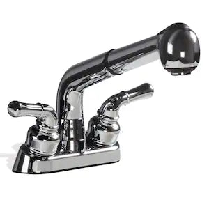 Technoform 2-Handle Pull-Out Chrome Faucet with Stainless Steel