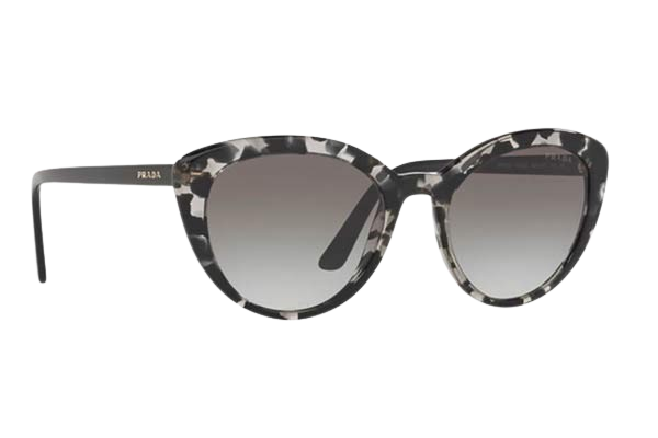 Prada 02VS 5280A7 Cat-Eye Black/Gray Havana Women's Sunglasses
