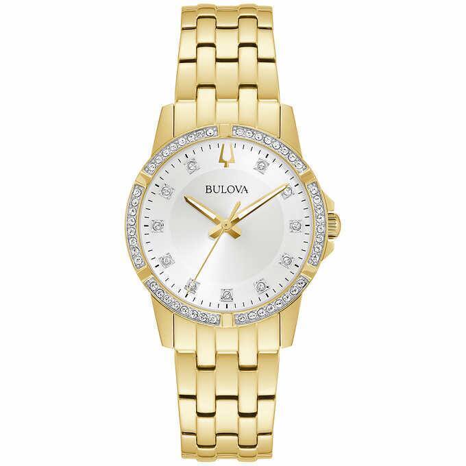Bulova Women's Watch Silver-White Crystal Dial - 98L291