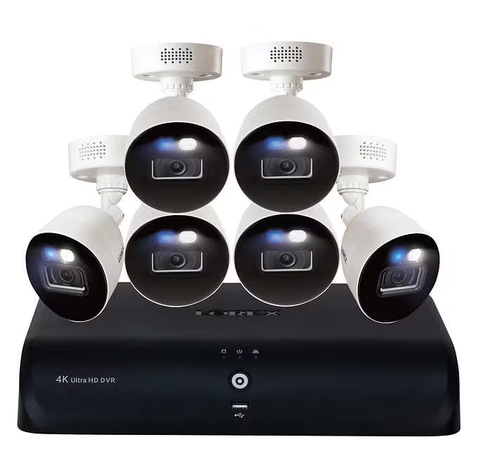 Lorex 4K Fusion DVR Wired Security System with Dual Warning Lights  (6 Cameras)