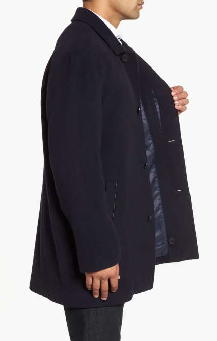 Cole Haan Wool Blend Overcoat - Navy (Size M)