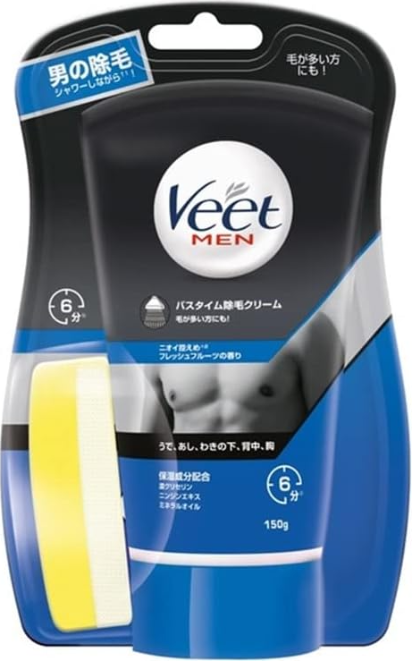 Veet - Men's Hair Removal Cream/Sponge for Sensitive Skin 150g (Japan Version)