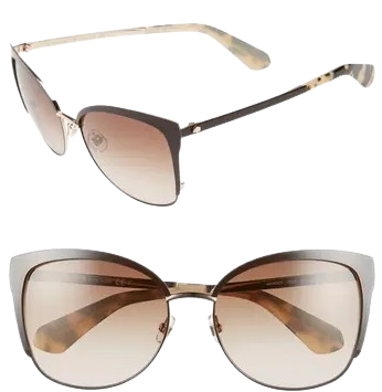 Kate Spade Women's Genice/s Oval Sunglasses, Brown Gold/Warm Brown 