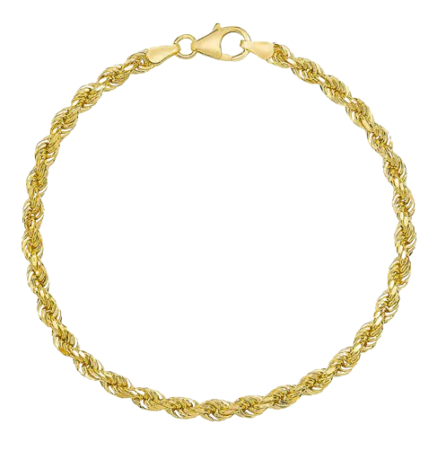 14kt Yellow Gold Rope Chain Bracelet (7.5")