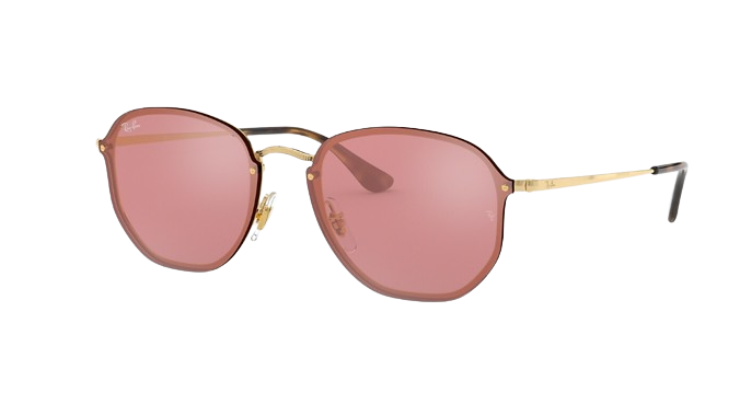 Ray-Ban RB 3579N Blaze Hexagonal Sunglasses - Pink/Gold